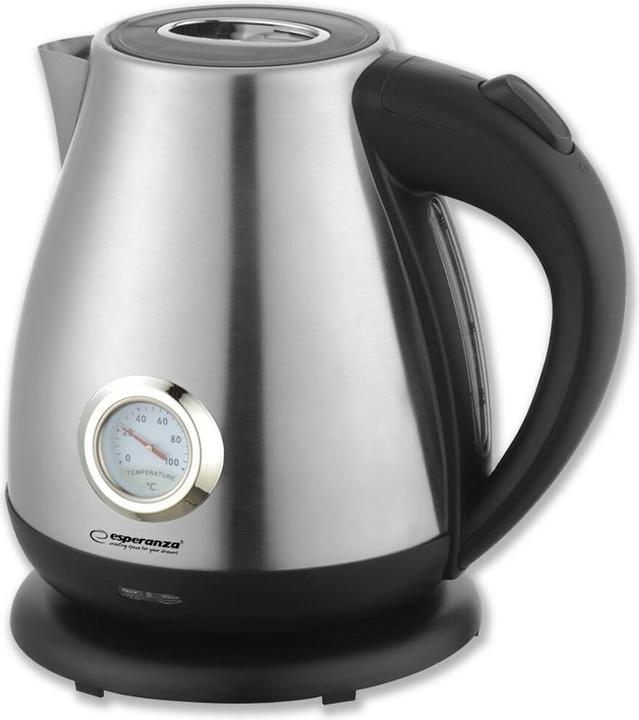 Productafbeelding Esperanza EKK029 Elektrische waterkoker met thermometer 1.7 L 2200 W Inox (1.70 l)