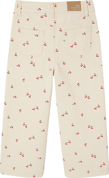 Produktbild Vertbaudet Weite Mädchen Hose Worker-Style mit Kirschen, Bundweite verstellbar (110)
