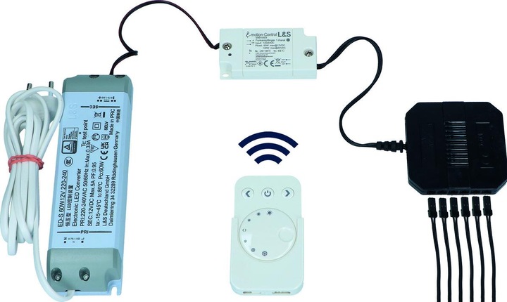 Immagine prodotto L&S E-Motion Light Set di interruttori dimmer senza fili LED a 1 canale 12/24 V