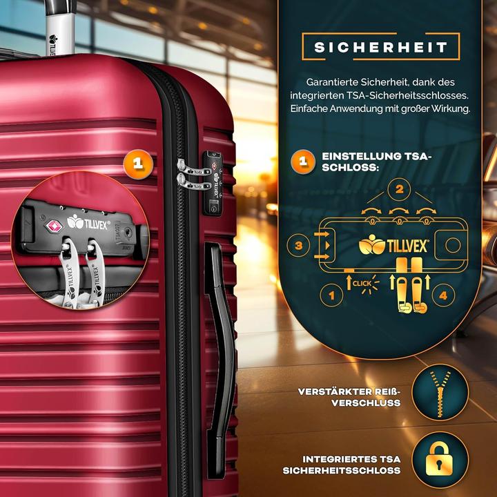Immagine prodotto Tillvex 3-teilige Reisekoffer-Set mit Kofferwaage & Anhänger