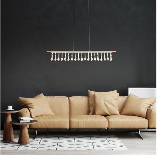 Image du produit Näve Suspension LED Nobilis l : env. 100 cm - or (2152 lm)