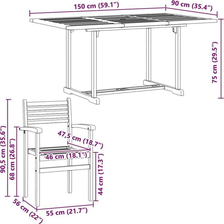 Produktbild vidaXL Garten Dining Set