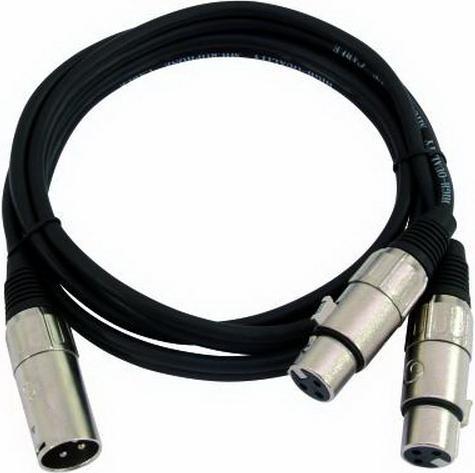 Immagine prodotto Omnitronic Cavo adattatore XLR(M)/2xXLR(F) 1.5m bw (1.50 m, Cavi XLR)