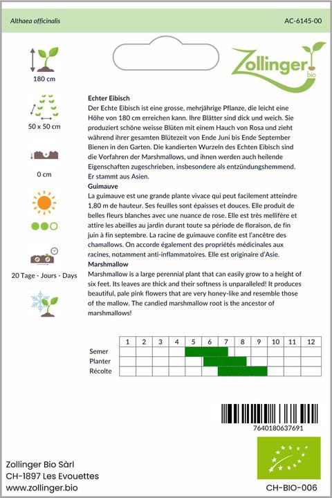 Produktbild Zollinger Bio Echter Eibisch (Keimlinge)