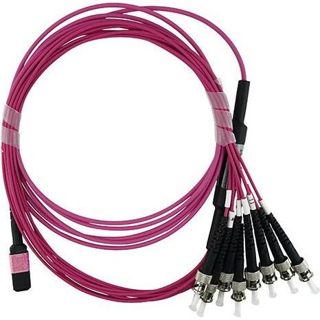 BlueOptics Cavo di breakout MTP/4xST in fibra ottica OM4 20 metri (20 m), Cavo di rete