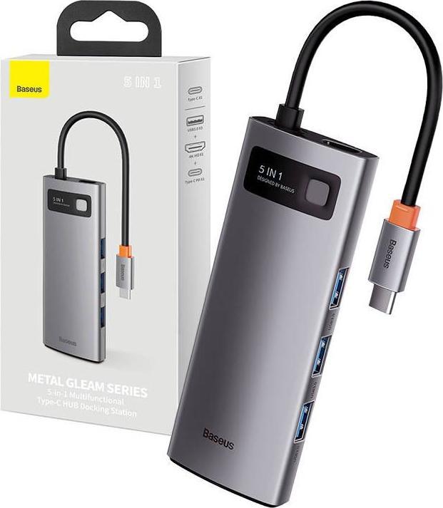 Actual product image Baseus Metal Gelam Series (USB-C, 5 ports)