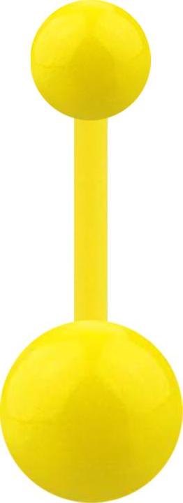 Produktbild Star Piercing Banane gelb mit zwei Kugeln (Kunststoff, ohne Messing)