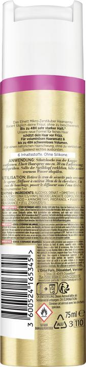 Valori nutrizionali e ingredienti L'Oréal Paris Elnett Lacca per capelli Volume extra forte 75 ml (75 ml)