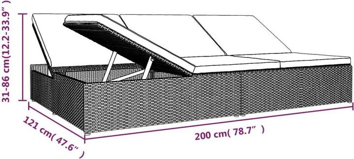 Actual product image vidaXL Sonnenliege (121 cm)