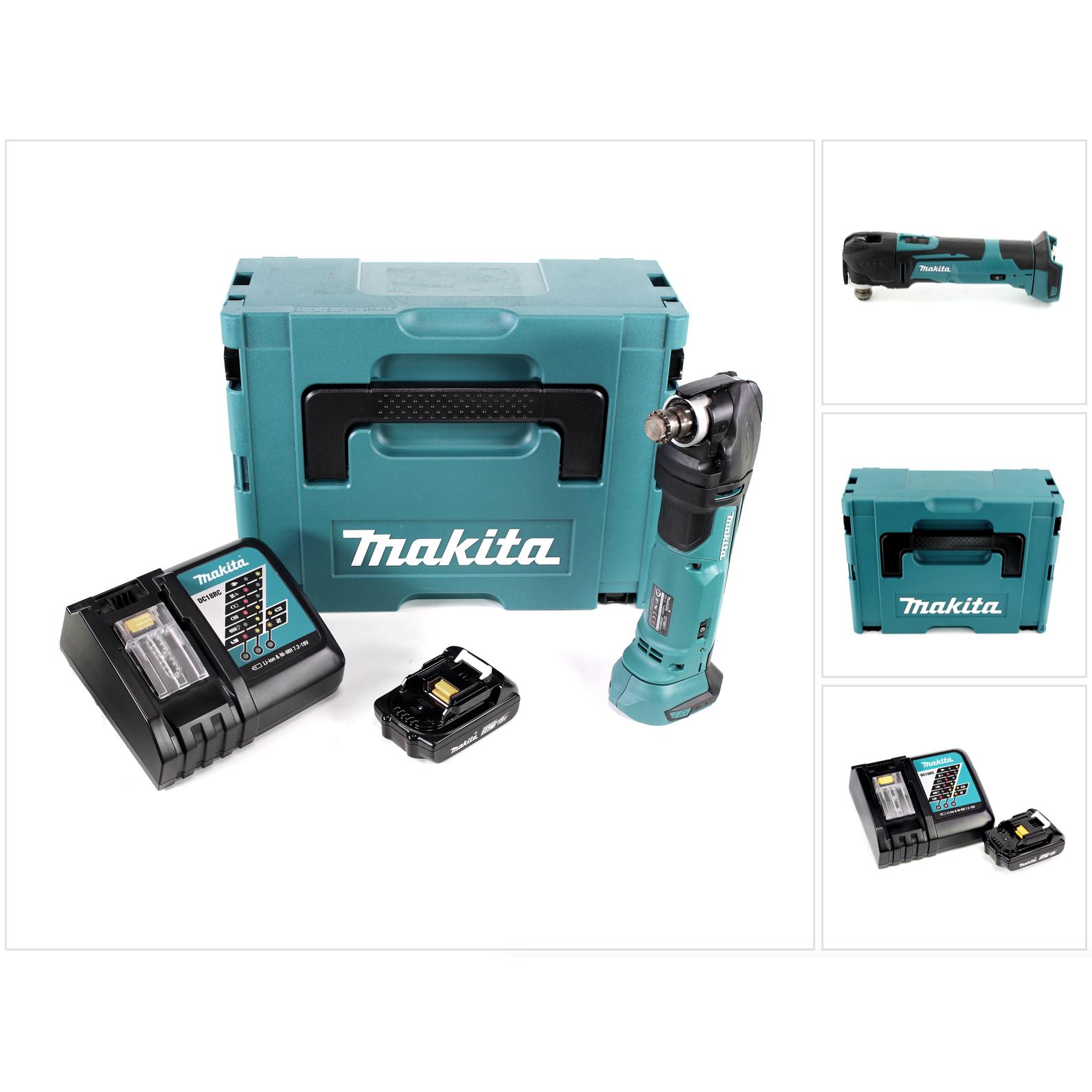 Makita, Multifunktionswerkzeug, DTM 51 RA1J Akku Multitool Oszillierer 18 V + 1x Akku 2,0 Ah + Ladegerät + Makpac