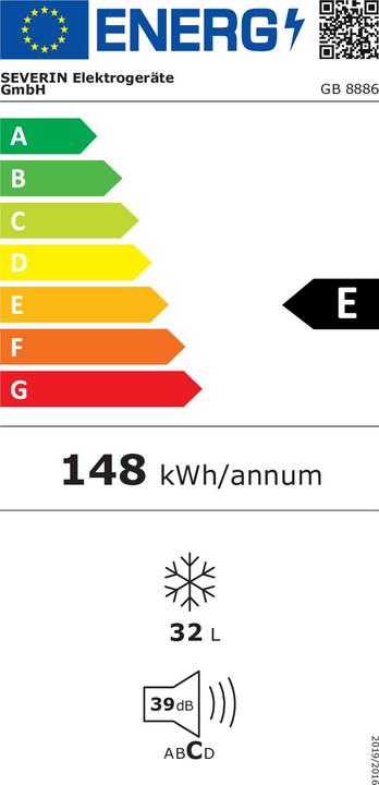 Energy Label Severin GB8886 (Stand-alone, 32 l)