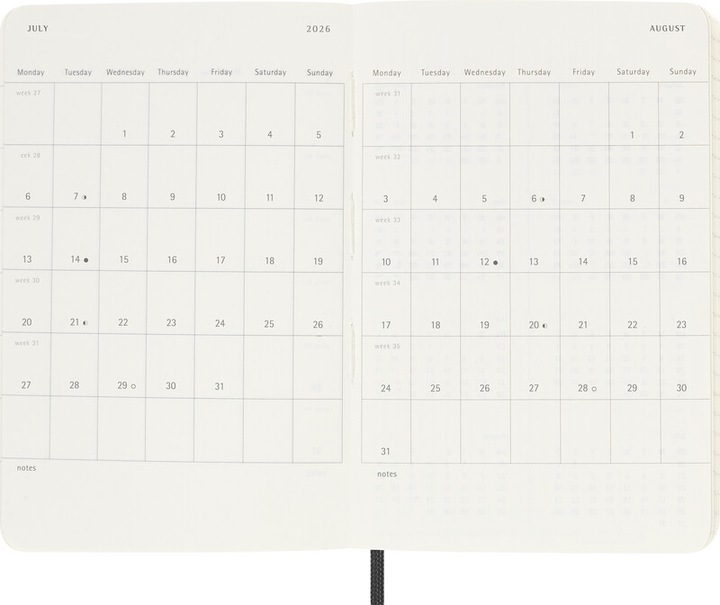 Immagine prodotto Moleskine Agenda tascabile Weekly (A6, Inglese)