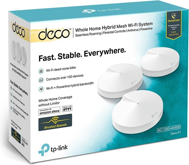Actual product image TP-Link Deco P7 Powerline WLAN Mesh 3-pack Set (AC1300 + AV600)