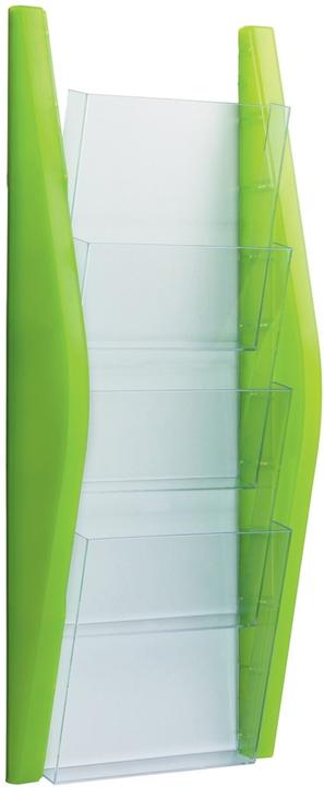 Immagine prodotto Helit Portadepliant da parete, DIN A5 alto, 4 scomparti, lime Sezioni laterali in PP colorato, scomparti (A5)