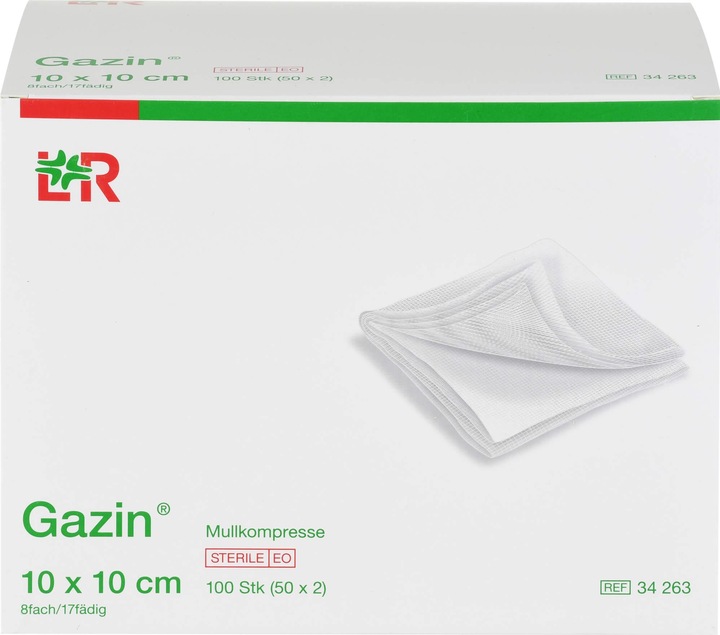 Gazin Kompressen steril 10x10cm, 100 St. Kompressen