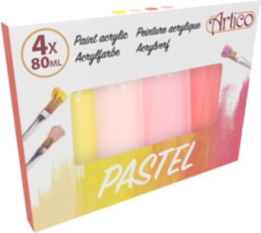 Artico - Set Pastell-Acrylfarben in Tuben 80 ml 4 Farben (Set 1) (Multicoloured, 80 ml)
