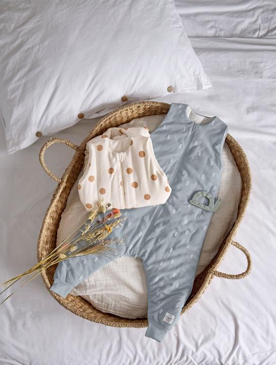Actual product image Lässig Baby Sleeping Bag Jumper blocks light blue (80 cm, 2.5 TOG, All-season)