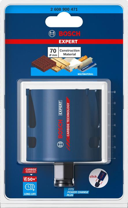 Produktbild Bosch Professional Zubehör EXPERT Construction Material Lochsäge, 70 x 60 mm (70 mm)