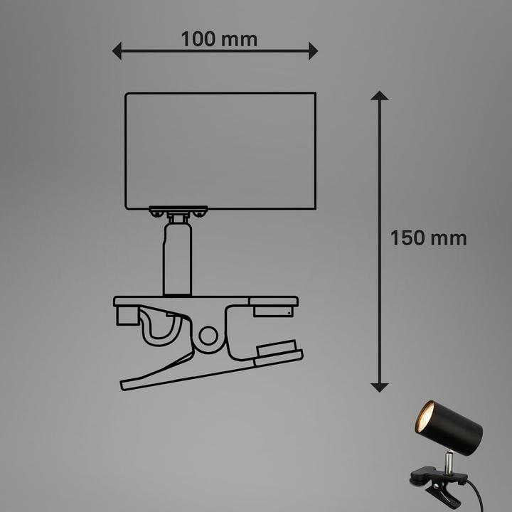 Image du produit Briloner Lampe à pince, 1xGU10/max.9W excl., noir (GU10)