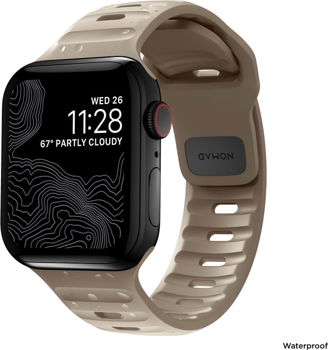 Actual product image Nomad Sport Strap V2 45mm/44mm/42mm Dune (42 mm, 44 mm, 45 mm, Plastic, Apple Watch)