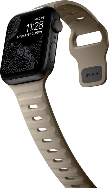 Actual product image Nomad Sport Strap V2 45mm/44mm/42mm Dune (42 mm, 44 mm, 45 mm, Plastic, Apple Watch)