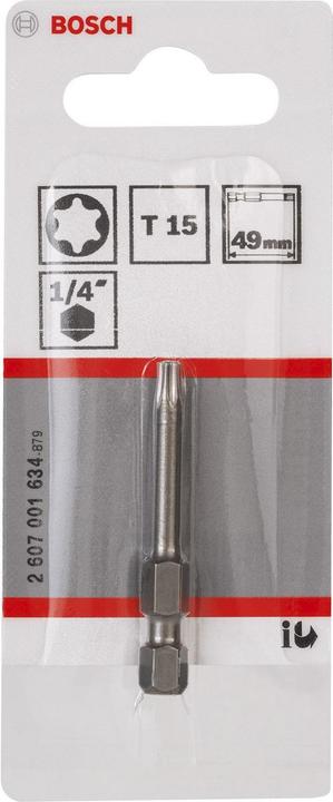 Actual product image Bosch Professional Zubehör Screwdriver bit extra-hard T15, 49 mm, pack of 1 (T 15)