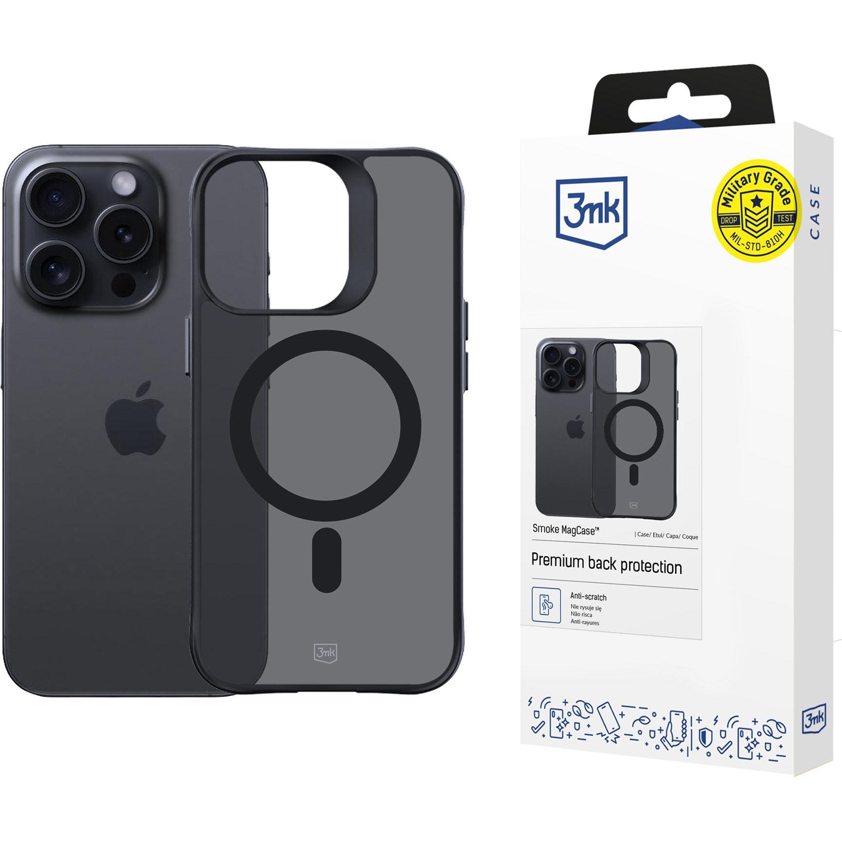 Thumbnail - 3MK Smoke MagCase iPhone 15 Pro Max 6.7" (Apple iPhone 15 Pro Max), Smartphone Hülle, Schwarz