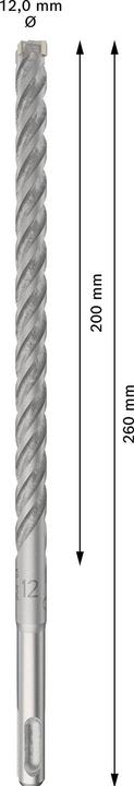 Actual product image Bosch Professional Zubehör BOSCH carbide hammer drill bit SDS-Plus-p5X length 260 mm drill bit ø 12 mm - 10 pieces (12 millimetres)
