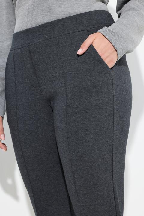 Immagine prodotto Ulla Popken Pantaloni in jersey punto Roma con taglio della gamba conico, nervature e cintura elastica (48)
