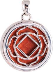 Produktbild Berk Wurzel-Chakra Anhänger (20 mm mit versilberter Messingkette variabel, Zinklegierung versilbert &oslash)