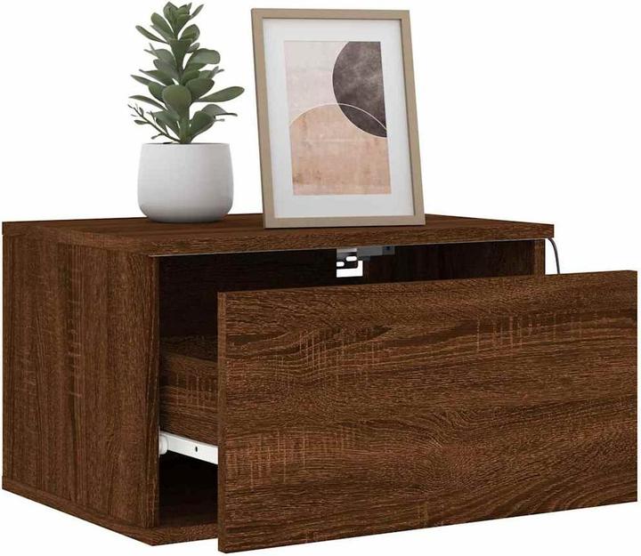 Image du produit vidaXL Table de chevet murale avec lampes LED Chêne brun,Couleur (50 x 36 x 30 cm)