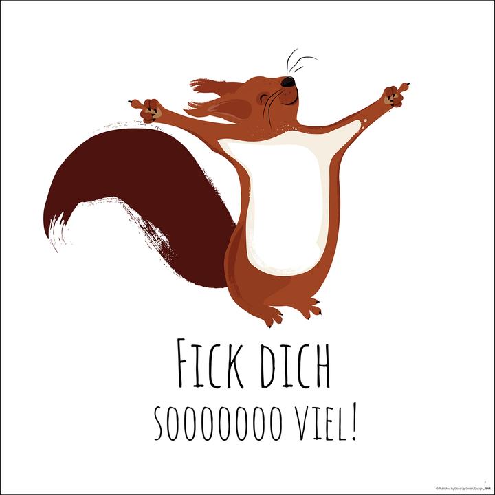 CU Squirrel Art Print Janette Fuck You Soooo Much! 30 x 30 cm (30 x 30 cm)