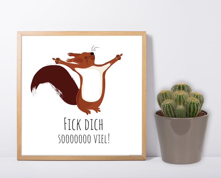 Actual product image CU Squirrel Art Print Janette Fuck You Soooo Much! 30 x 30 cm (30 x 30 cm)