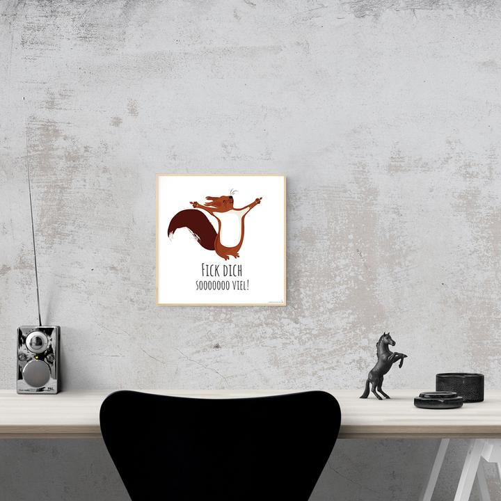 Actual product image CU Squirrel Art Print Janette Fuck You Soooo Much! 30 x 30 cm (30 x 30 cm)