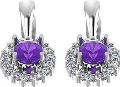 Image du produit Beneto Exclusif - Boucles d'oreilles en argent avec améthyste AMEAGUC1943 (L)