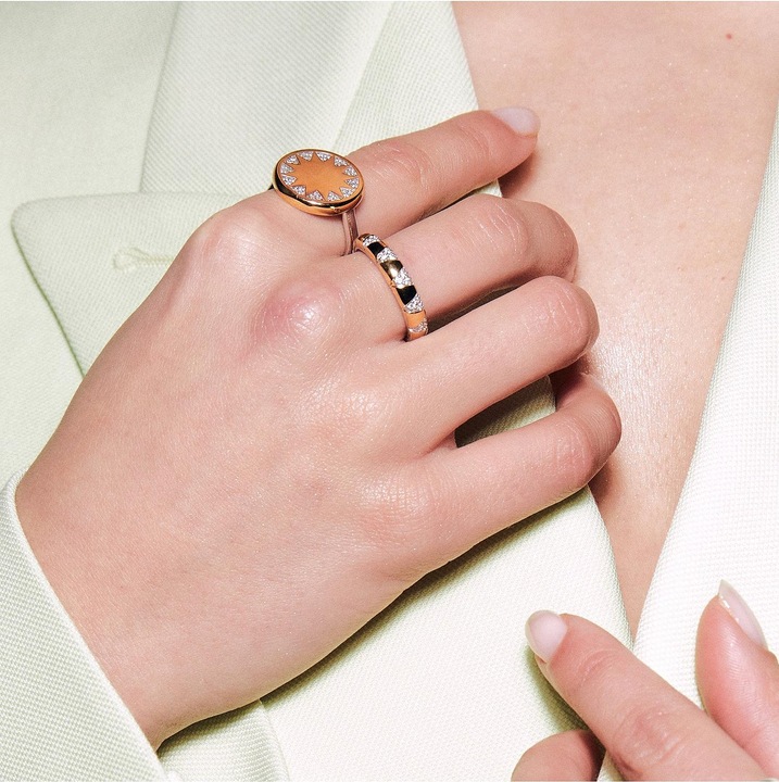 Produktbild Ti Sento Milano Ring Sonne mit Zirkonia bicolor vergoldet 12215ZY (56, 925 Silber)