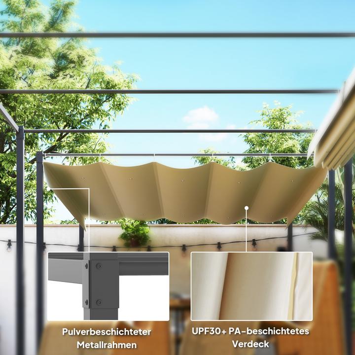 Immagine prodotto Outsunny Pergola Metall, Polyester Beige (298 cm, 297 cm)