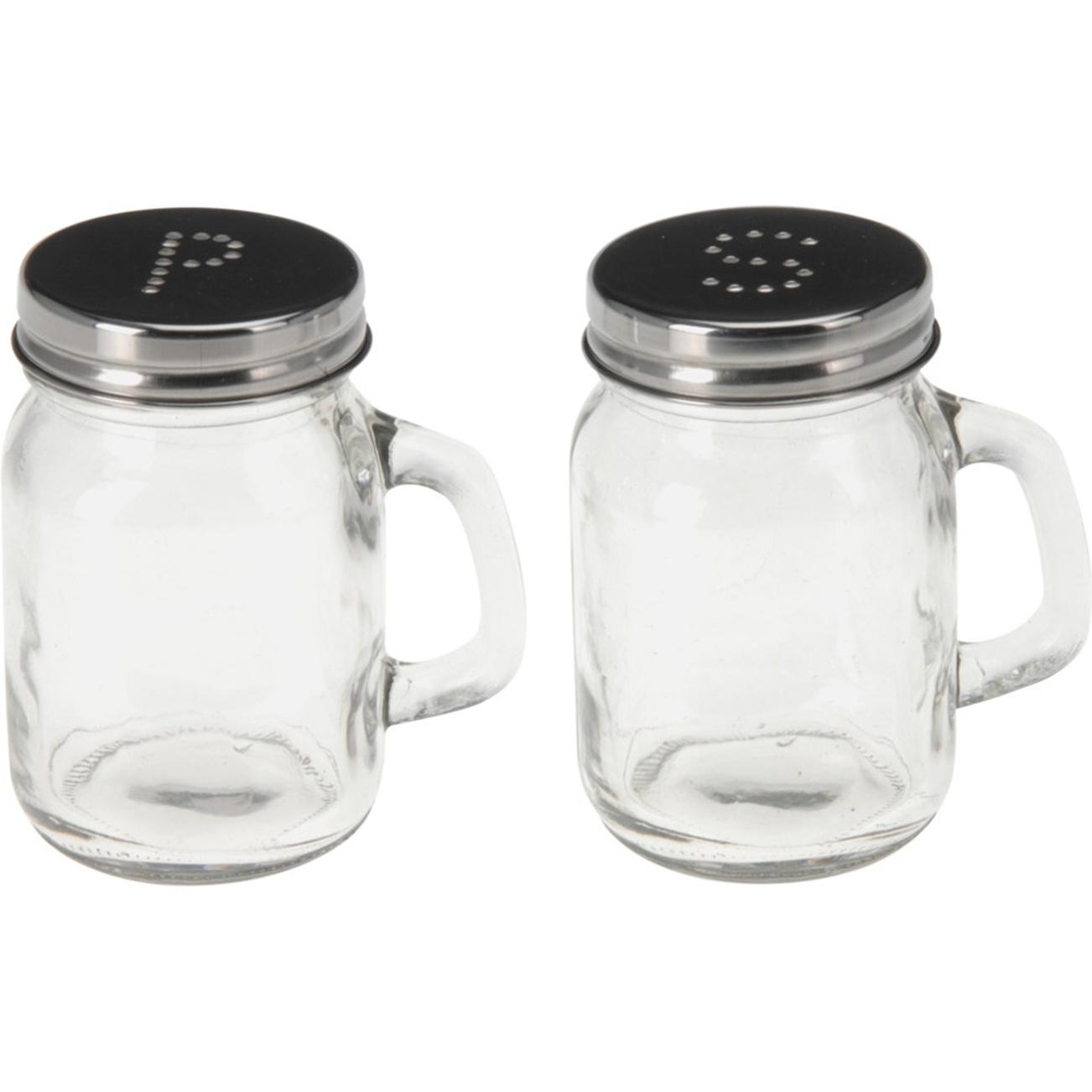 neuetischkultur Salz-und Pfefferstreuer, 2er Set, Pfeffermühle + Salzmühle, Transparent