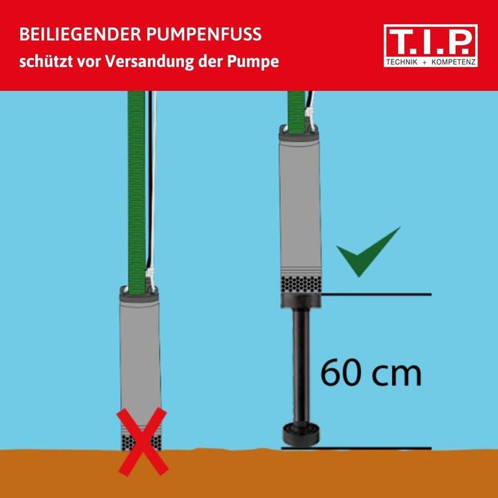 Actual product image T.I.P. Technical industry products BigWell 90/53 AUT 30084 Deep well pump with protective contact socket (Domestic water pump)