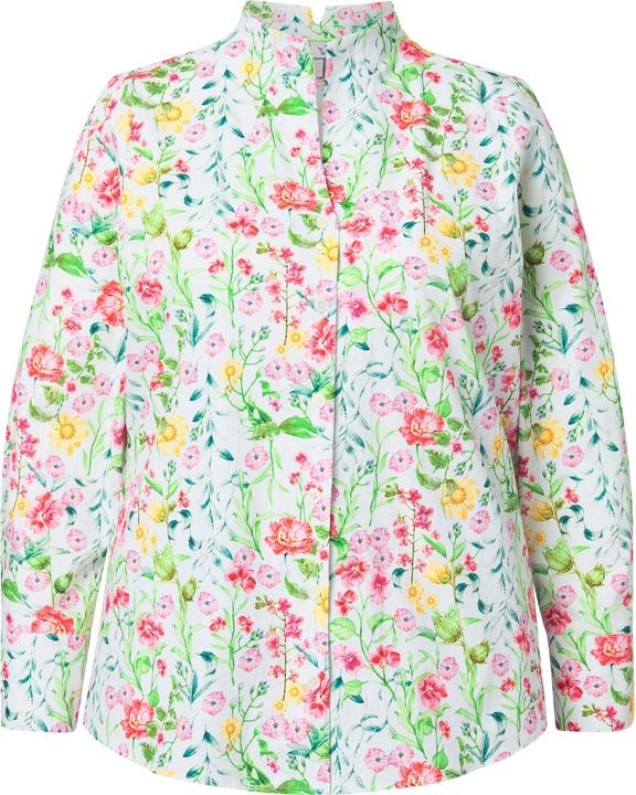 Produktbild Ulla Popken Bluse, Blüten, Kelchkragen, V-Ausschnitt, Langarm (50, 52)