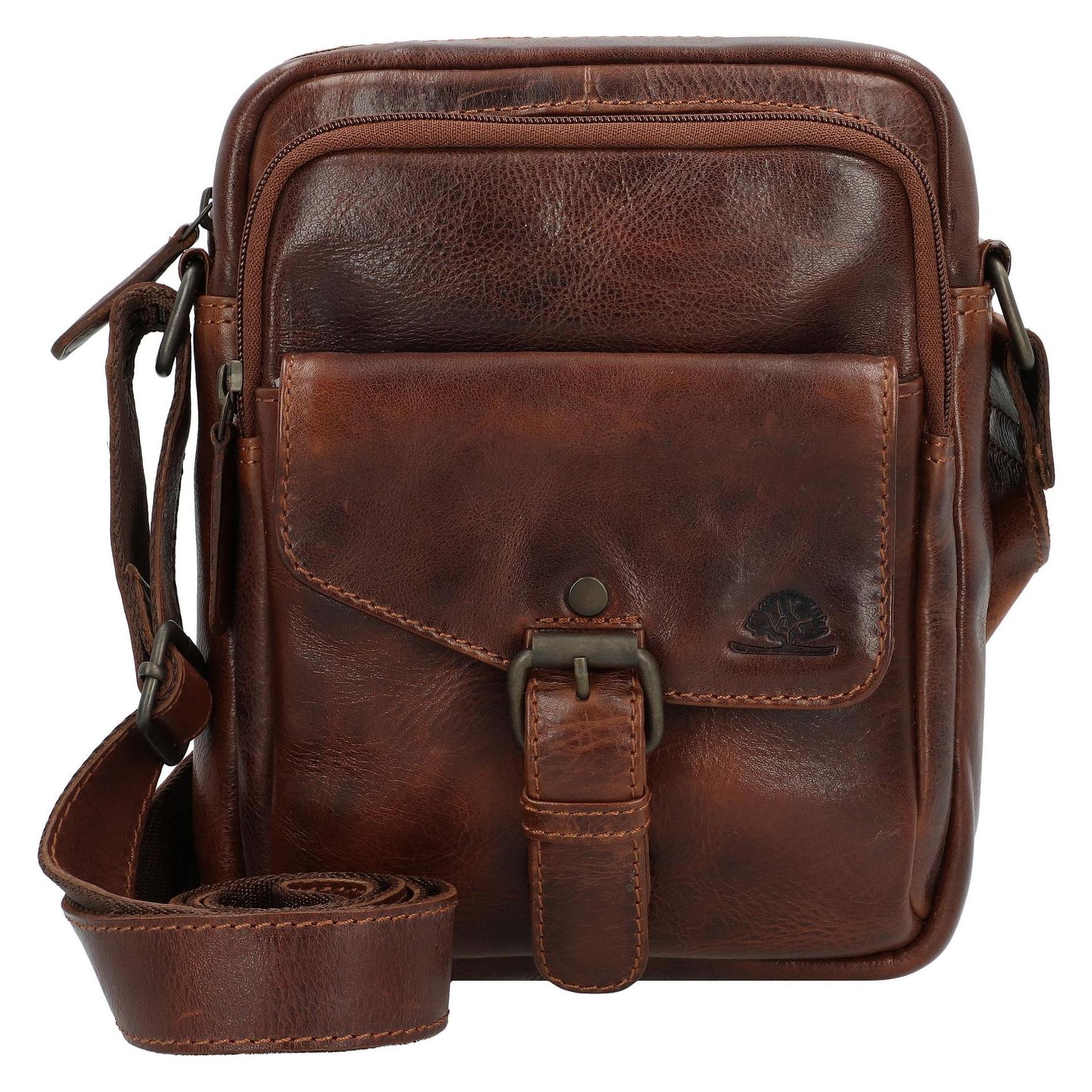 Greenburry, Unisex, Handtasche, Rugged Umhängetasche Leder 21 Cm, Braun