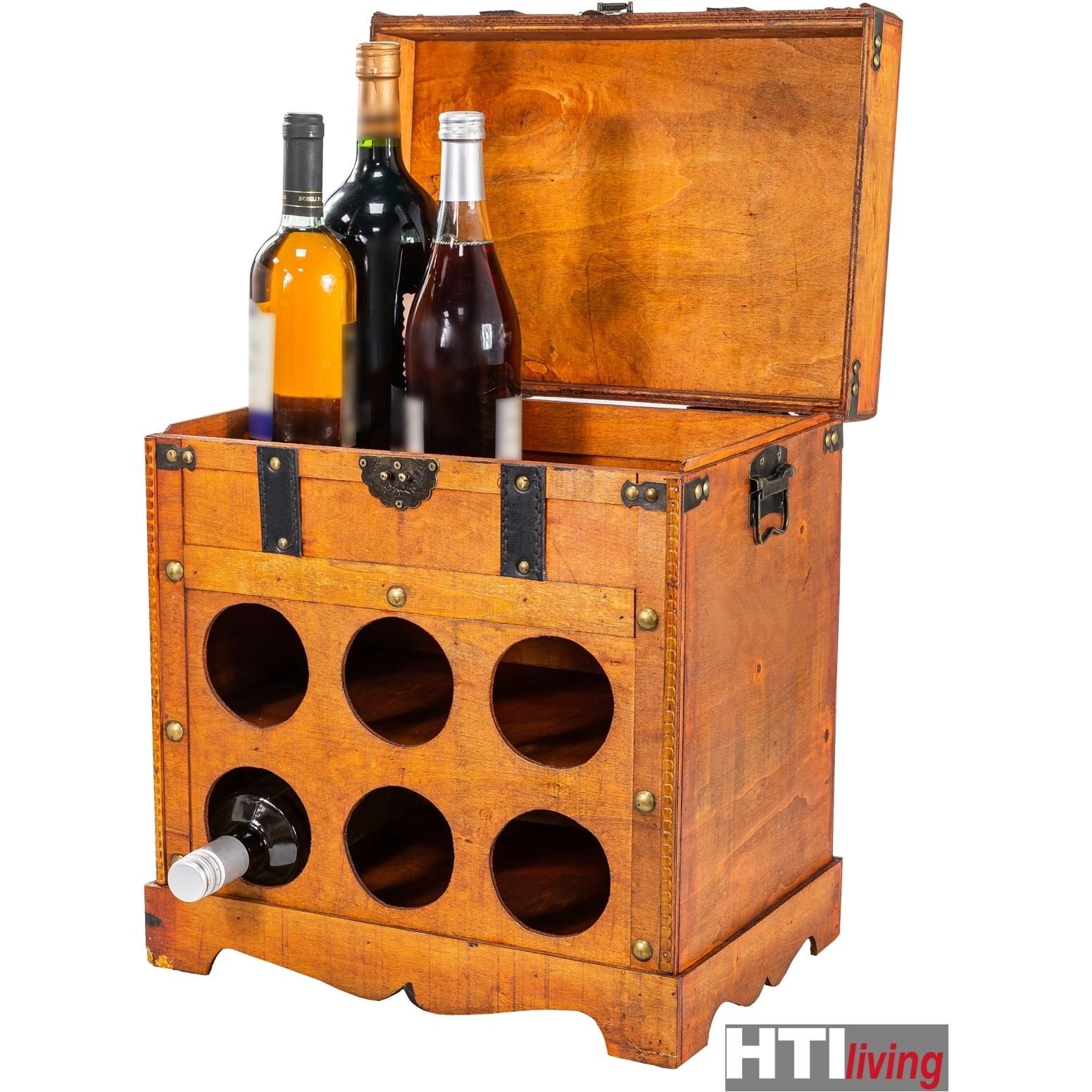 HTI-Living, Weinregal, Weinregal Truhe für 6 Flaschen