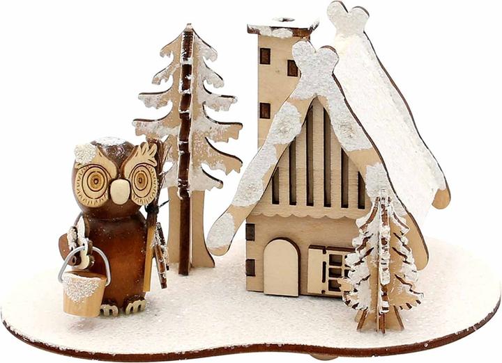 Produktbild SIGRO Holz Räucherhaus verschneit, 1 Stück (15 x 10 x 9 cm)