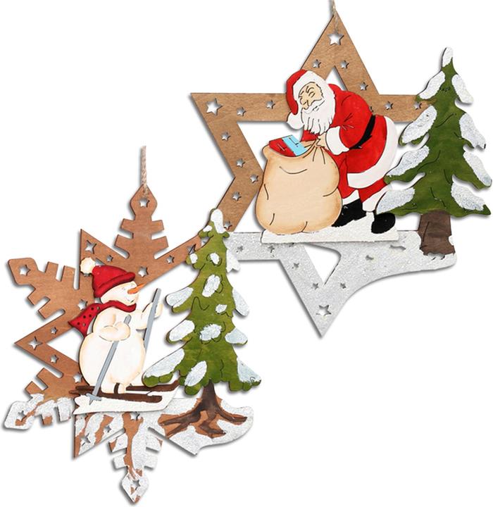 Actual product image SIGRO Wooden window picture coloured, 2 assorted