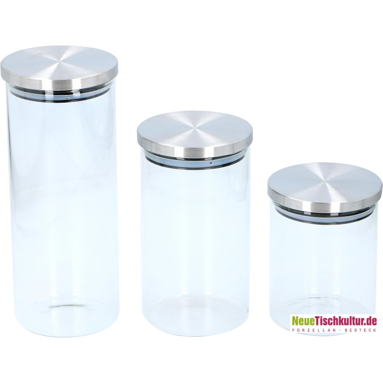 neuetischkultur Vorratsgläser, Vorratsbehälter, Transparent, Silber