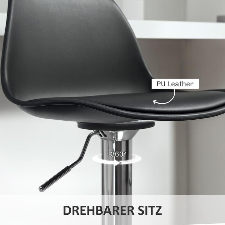 Produktbild Homcom Barhocker Kunstleder Schwarz