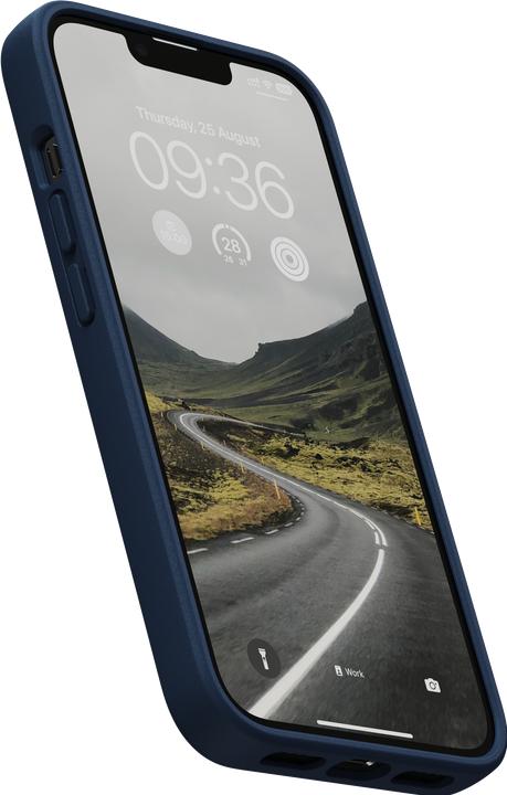 Produktbild Njord Hard-Cover Salm.Leather Magsafe Case blue (Apple iPhone 14)