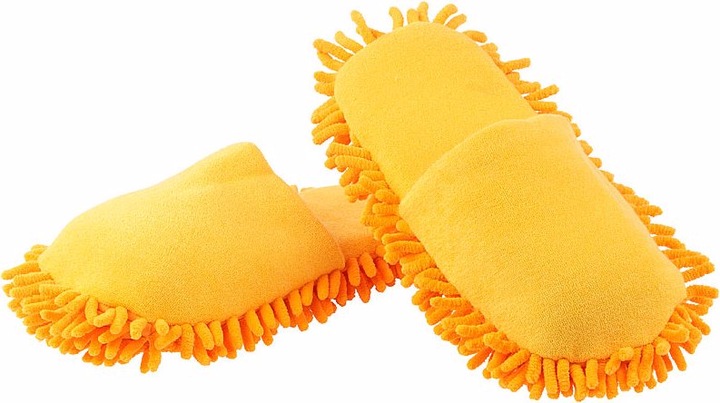 Produktbild Infactory 2er-Set Putz-Hausschuhe mit reinigender Mikrofaser-Sohle (40)