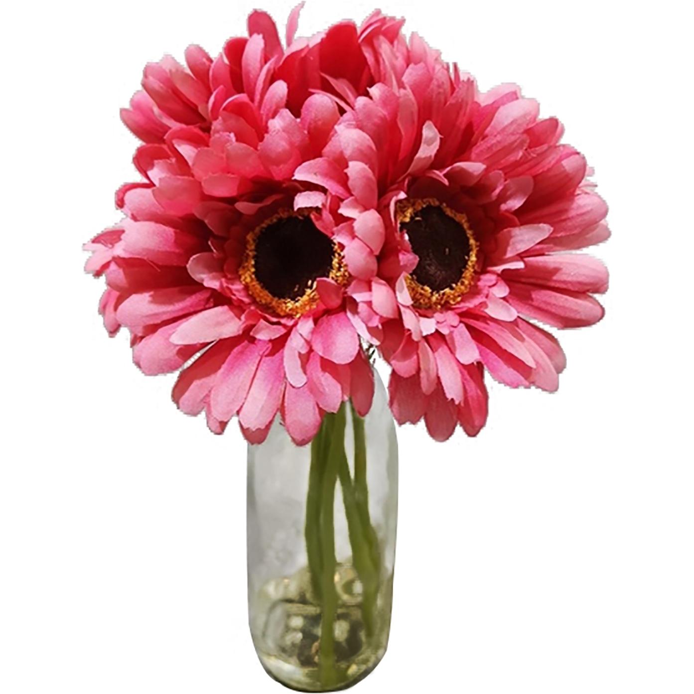 HTI-Living, Kunstpflanzen, Margeritenstrauss in Vase Kunstblume (23 cm)