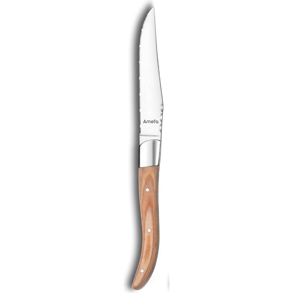 Thumbnail - Amefa ROYAL STEAK Steakmesser Set 4-teilig holz, hochglanzpoliert, Besteck, Braun